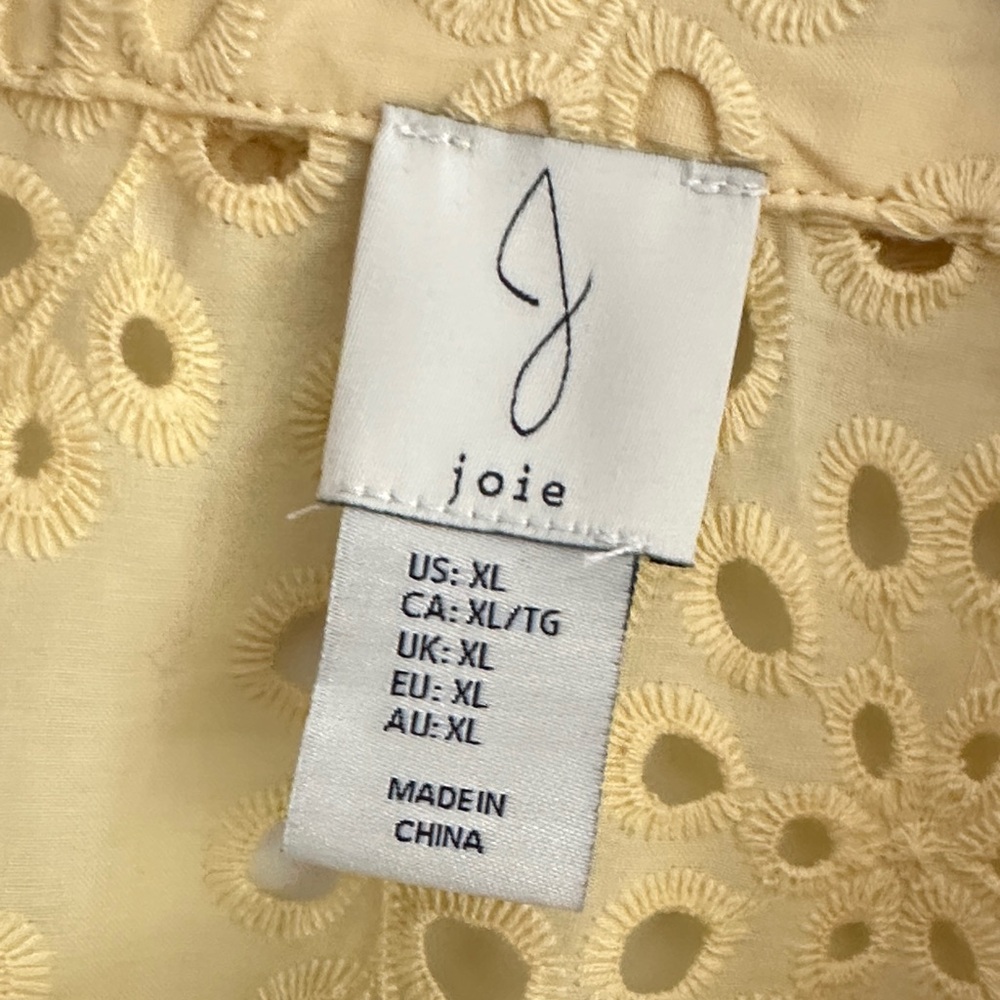 Joie Butter Yellow Eyelet Button Down Shirt
Spring Shirt NWOT - Picture 2 of 3